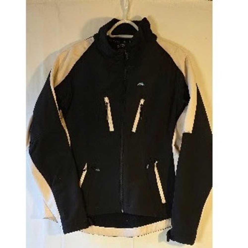 Denali Womens XL Black White Softshell Full Zip Fleece Lined Performance Jacket